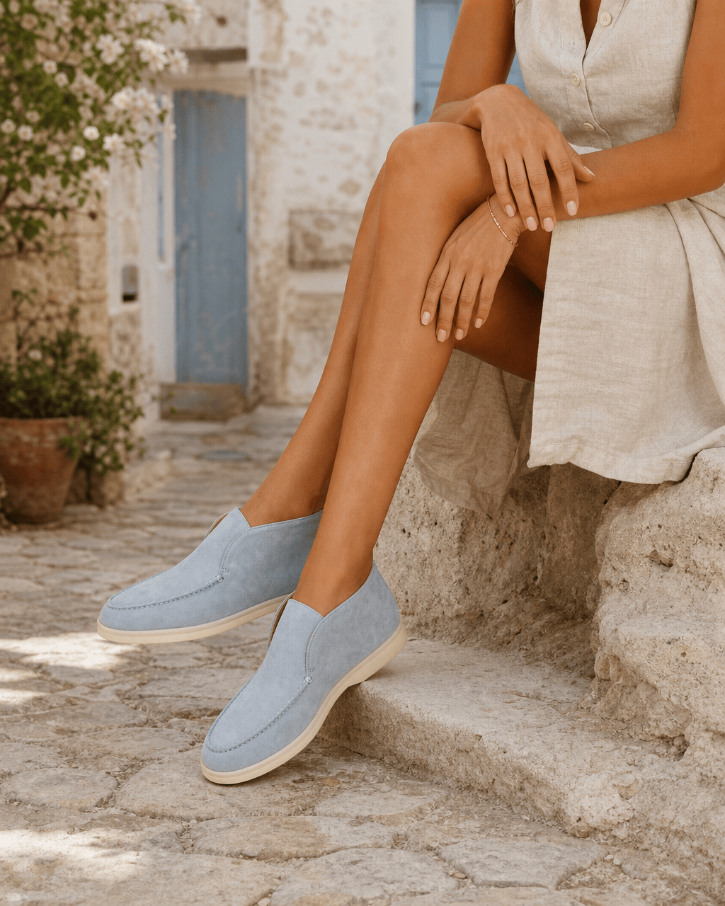 Loafers Signature Women's Suede Leather High-Top Slip-On Boots