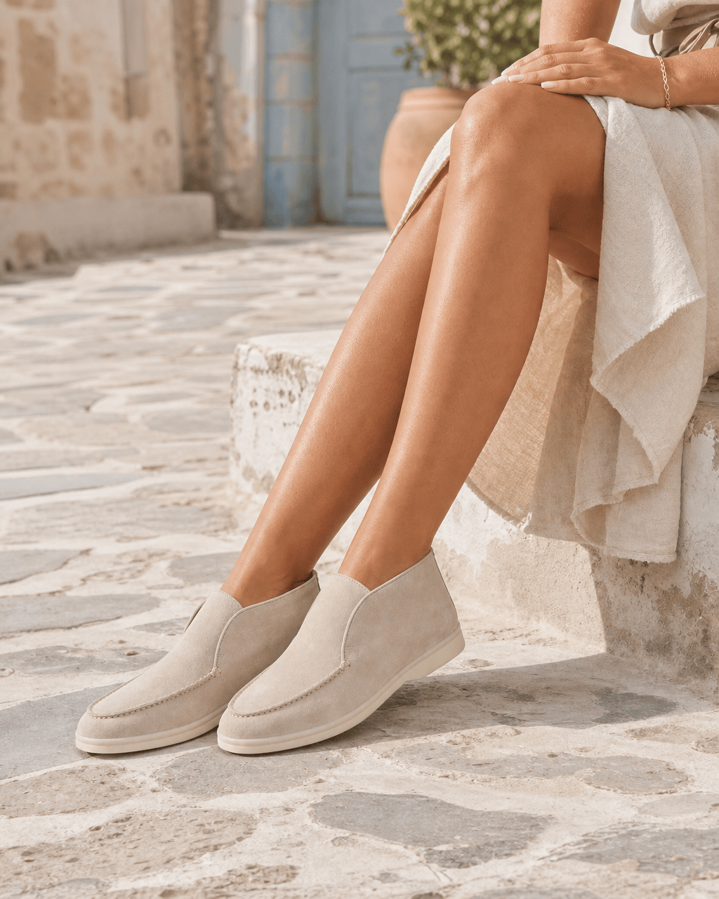 Loafers Signature Women's Suede Leather High-Top Slip-On Boots