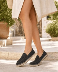 Loafers Signature Cow Suede Woven Espadrille Loafers