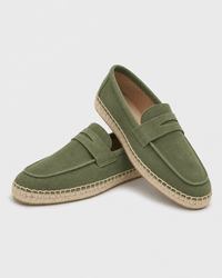 Loafers Signature Cow Suede Woven Espadrille Loafers