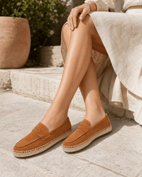 Loafers Signature Cow Suede Woven Espadrille Loafers