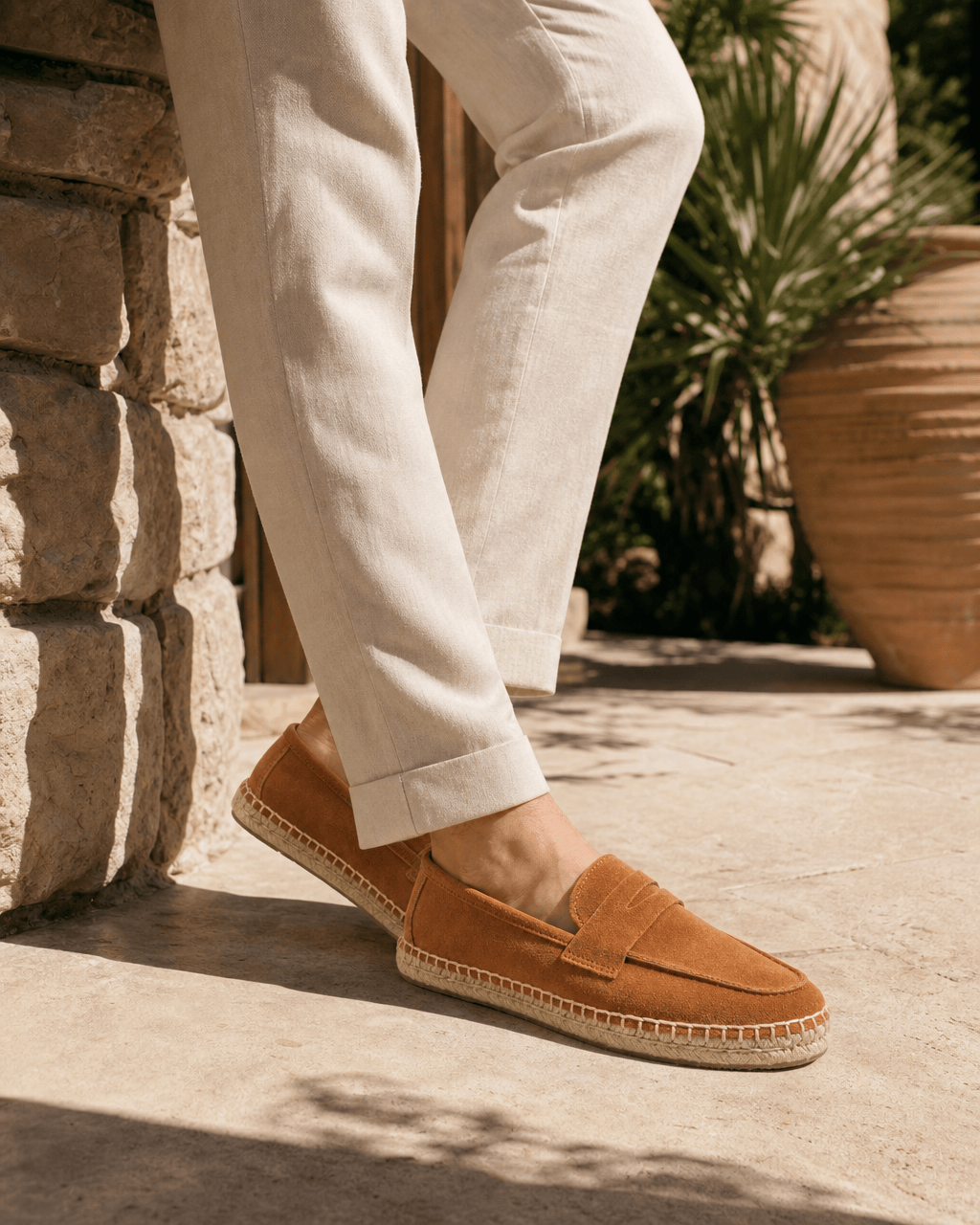 Loafers Signature Cow Suede Woven Espadrille Loafers