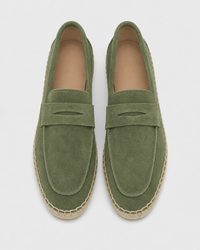 Loafers Signature Cow Suede Woven Espadrille Loafers