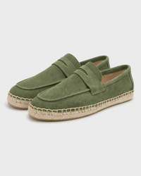 Loafers Signature Cow Suede Woven Espadrille Loafers