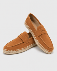 Loafers Signature Cow Suede Woven Espadrille Loafers