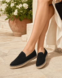 Loafers Signature Cow Suede Woven Espadrille Loafers
