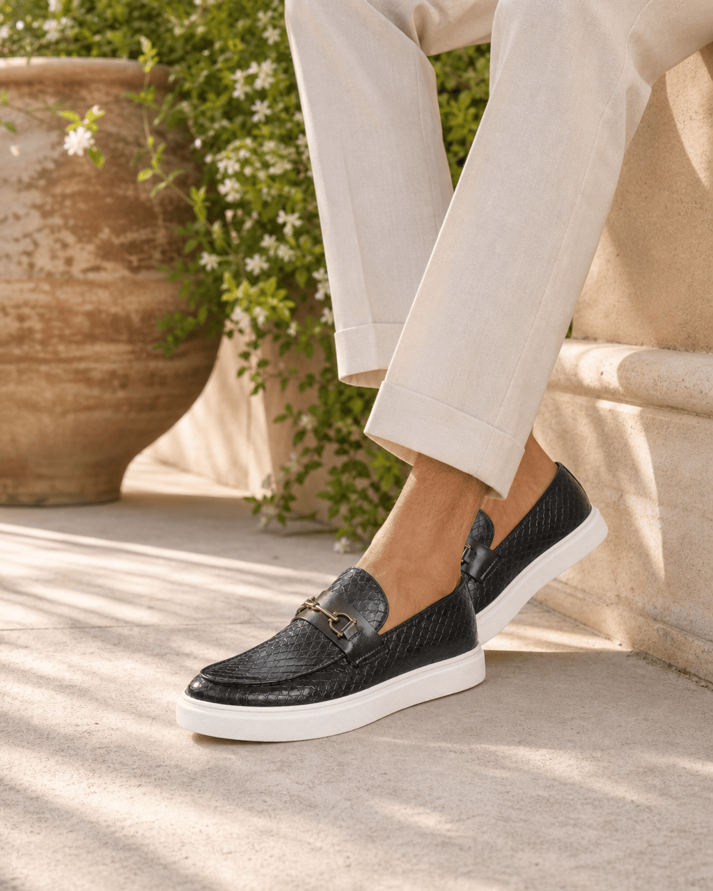 Loafers Signature Men's Croc-Embossed Horsebit Loafers