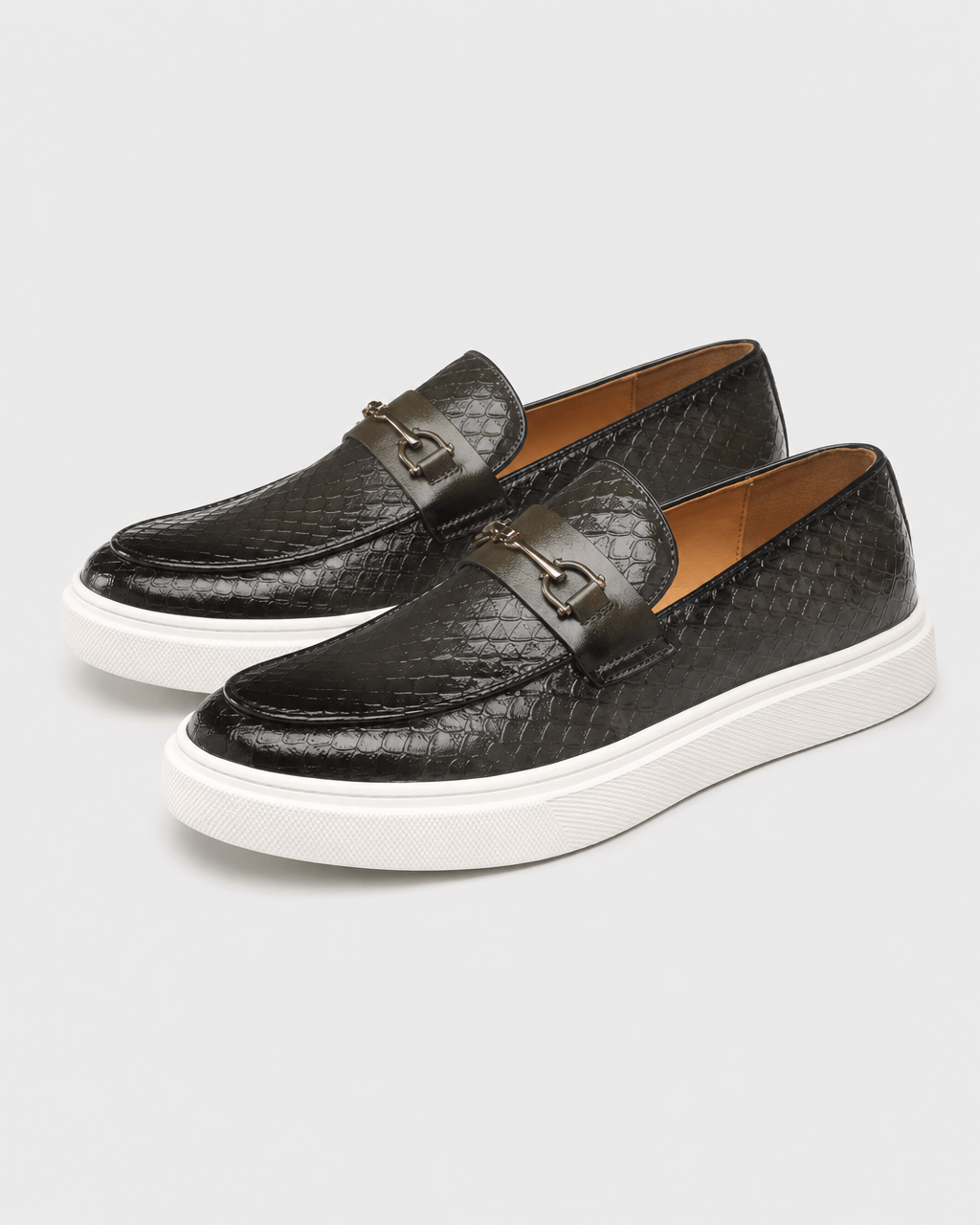 Loafers Signature Men's Croc-Embossed Horsebit Loafers