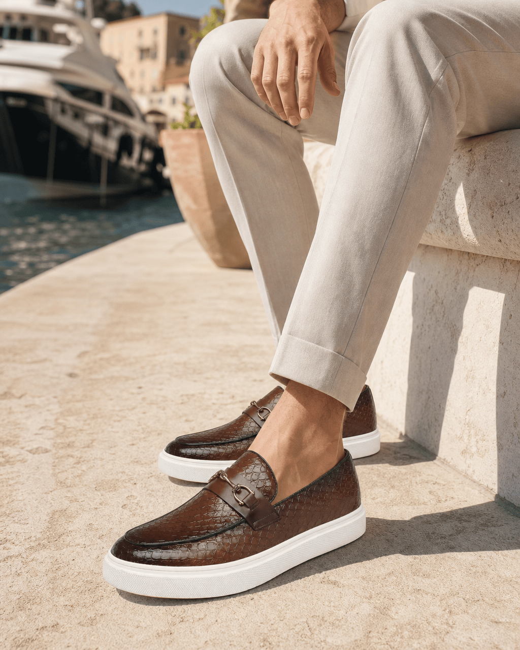 Loafers Signature Men's Croc-Embossed Horsebit Loafers