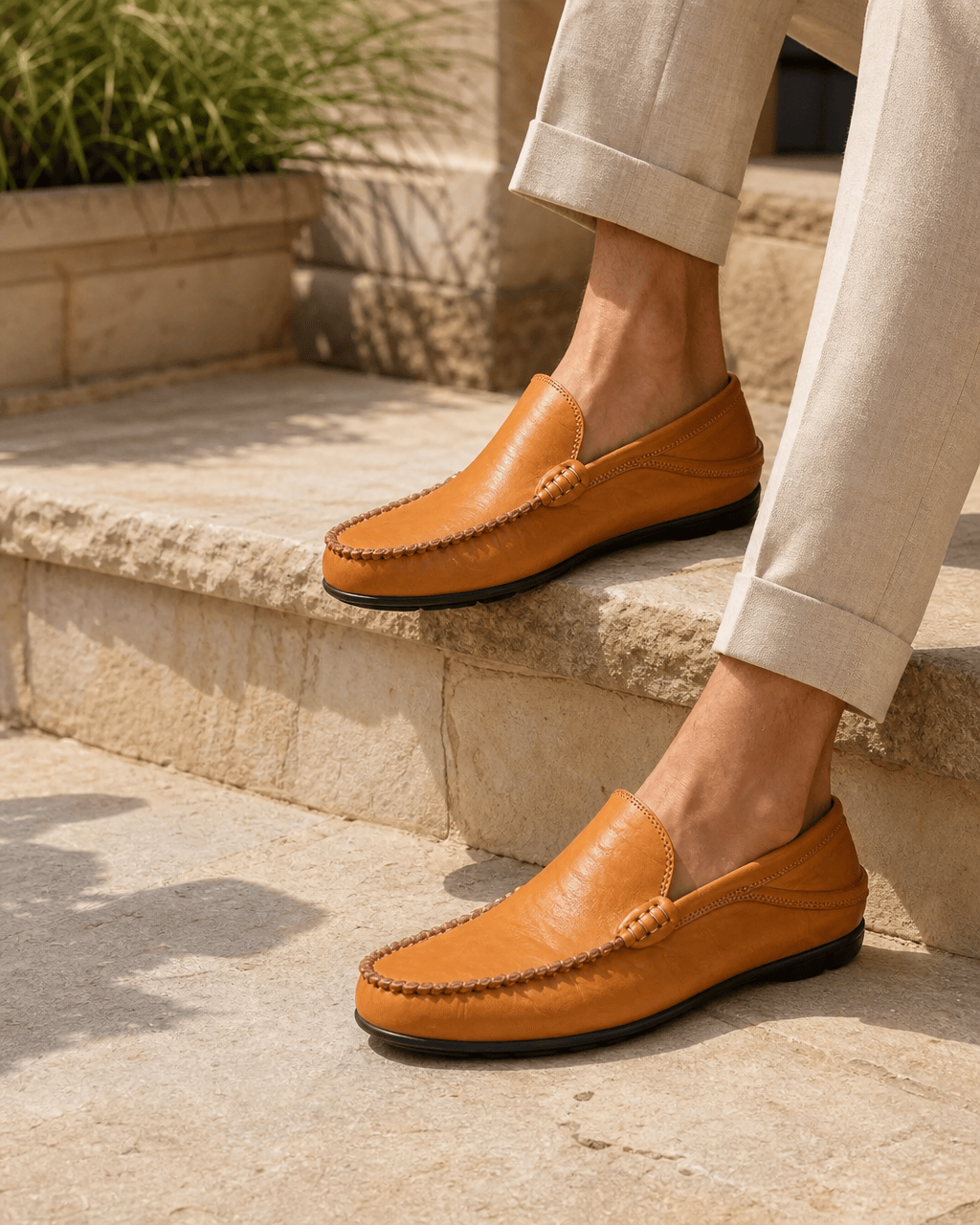 Loafers Signature Men's Genuine Cow Leather Driving Loafers