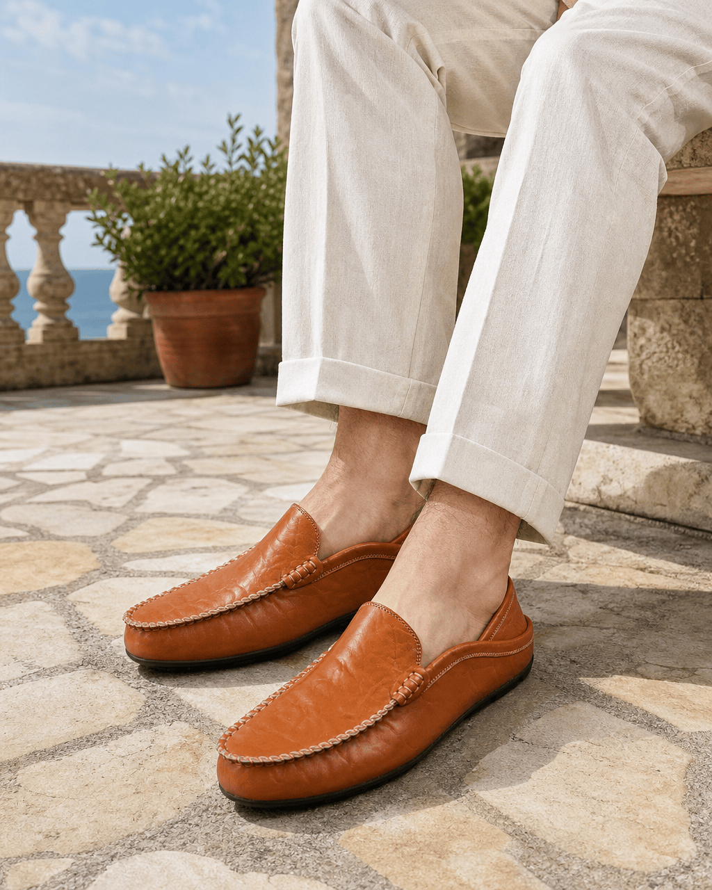 Loafers Signature Men's Genuine Cow Leather Driving Loafers