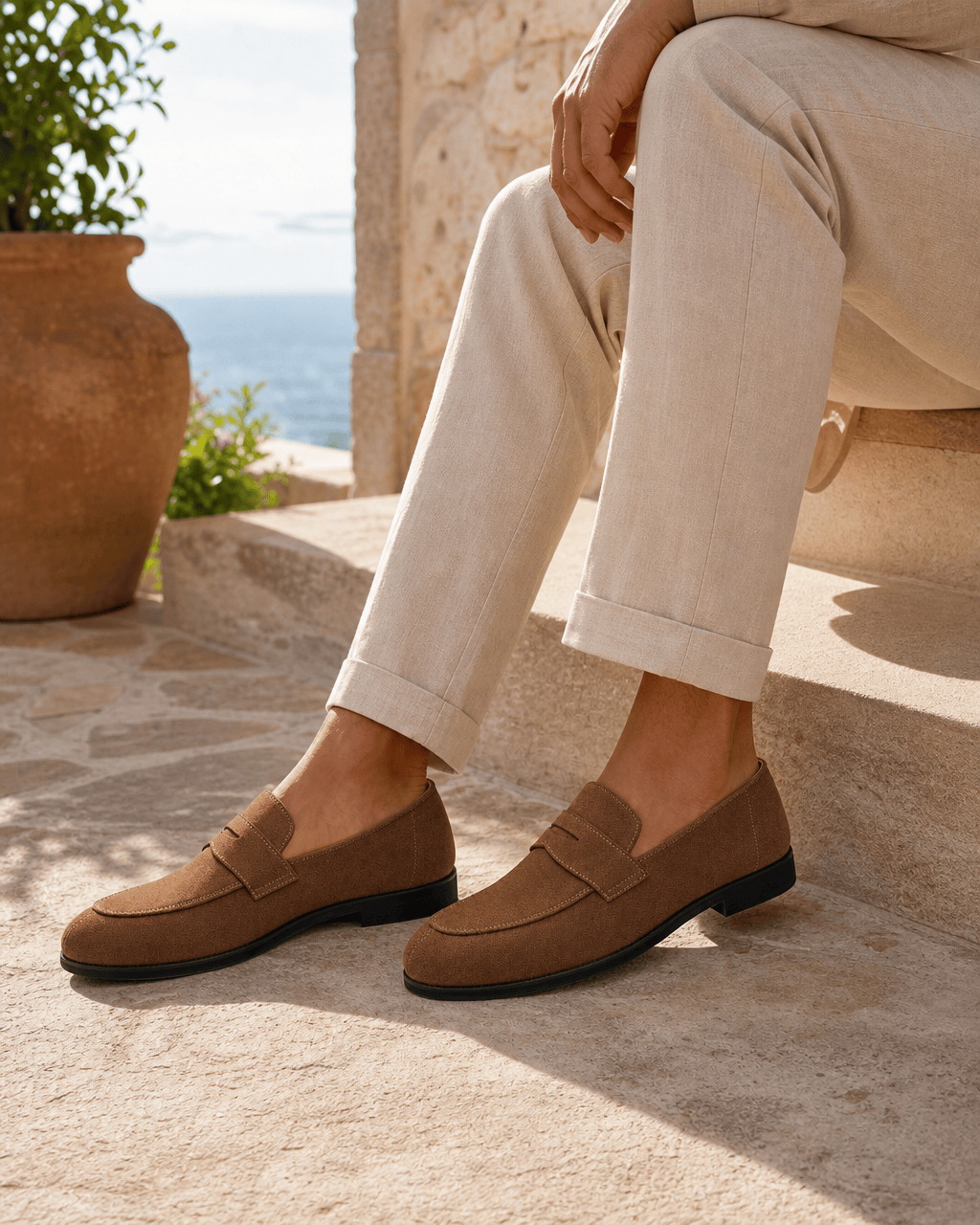 Loafers Signature Men's Split Leather Platform Loafers