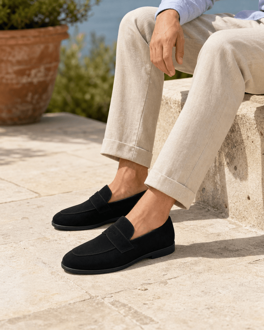 Loafers Signature Men's Split Leather Platform Loafers