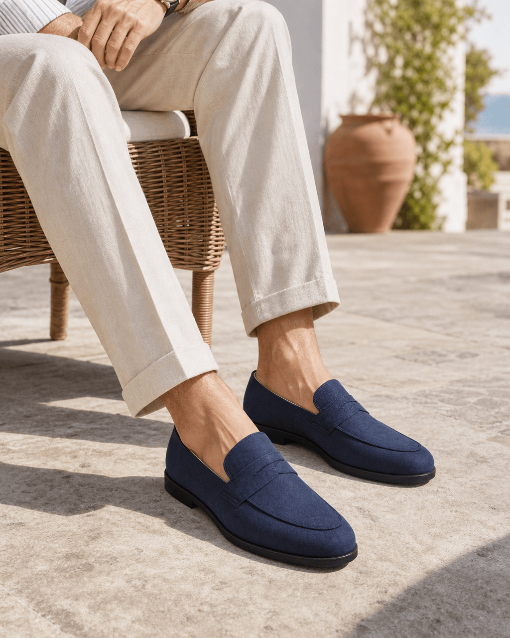 Loafers Signature Men's Split Leather Platform Loafers
