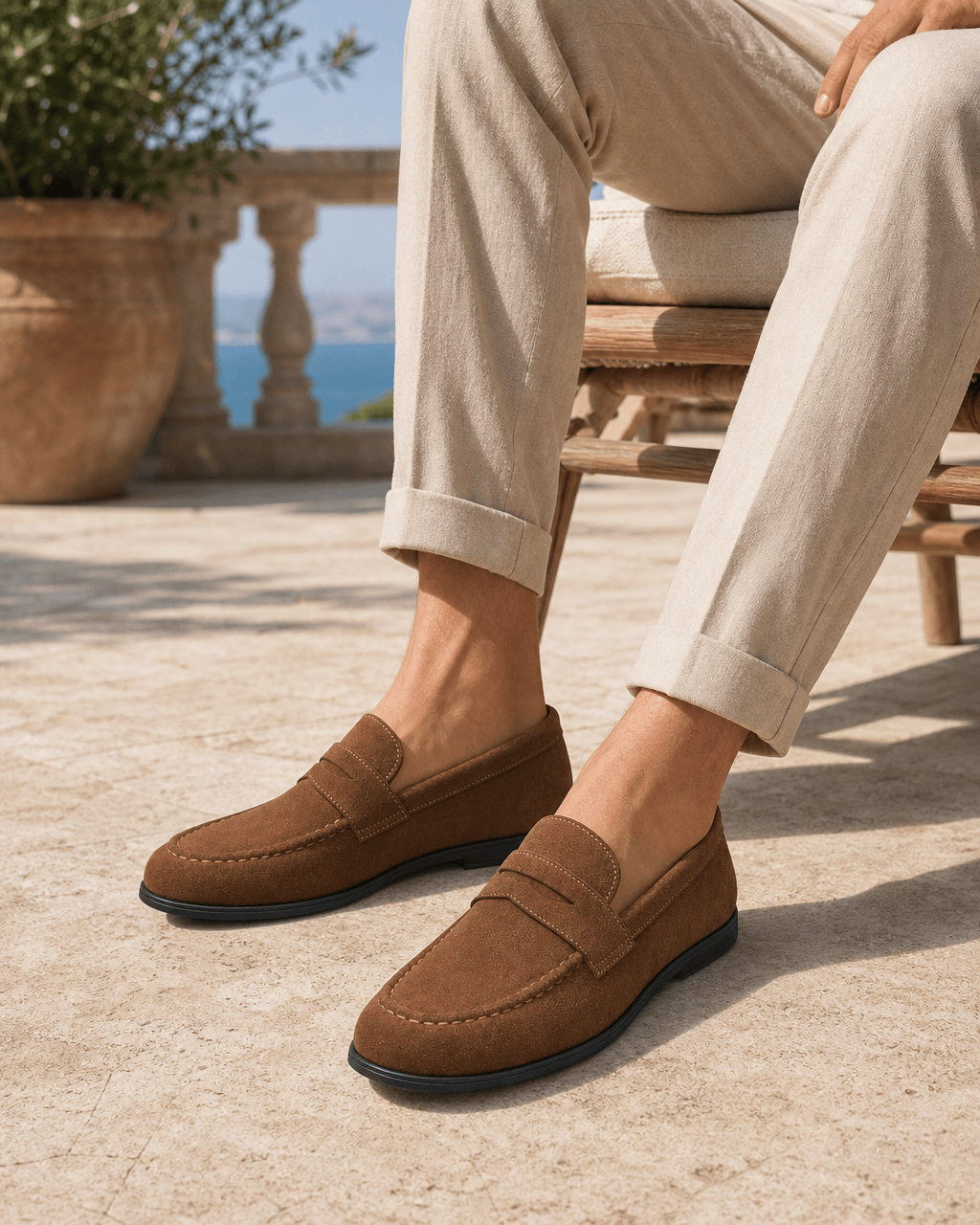 Loafers Signature Men's Split Leather Slip-On Loafers