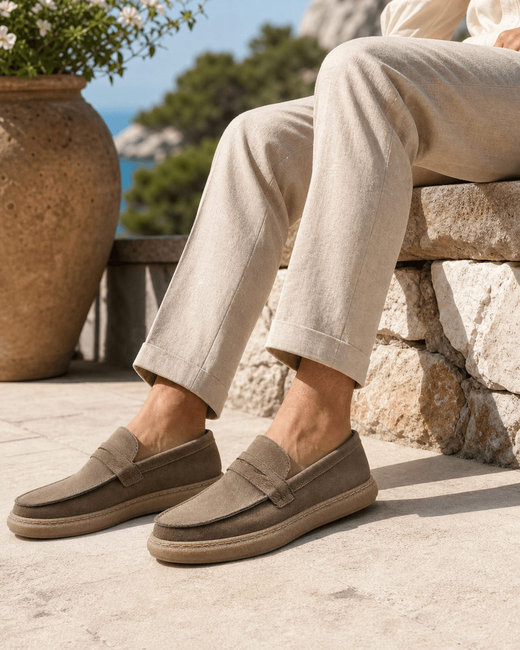 Loafers Signature Men's Suede-Finish Cow Leather Loafers