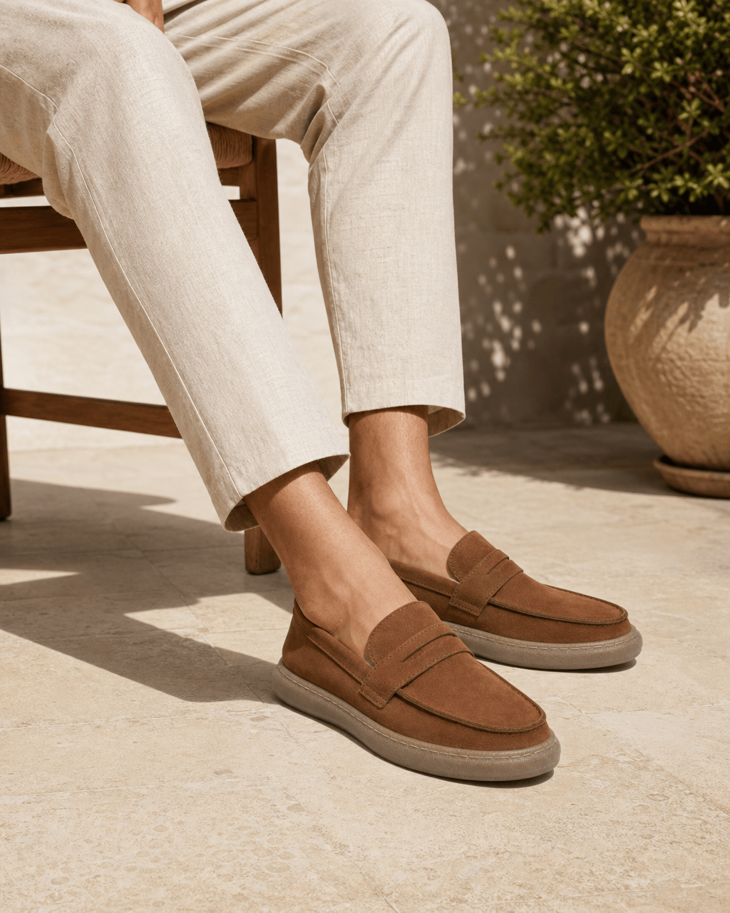 Loafers Signature Men's Suede-Finish Cow Leather Loafers