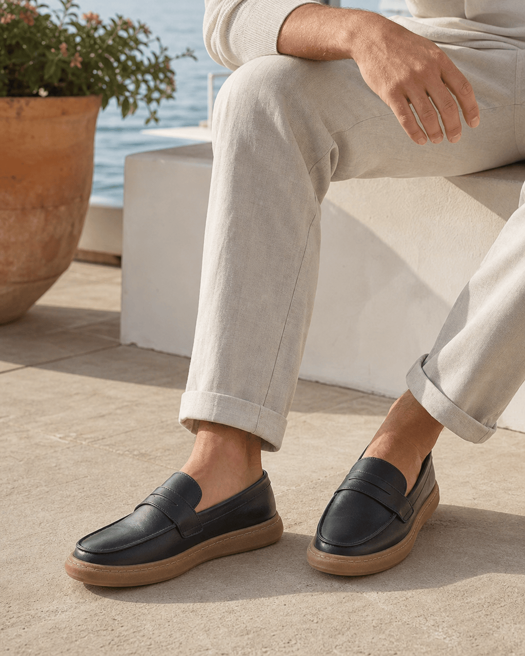 Loafers Signature Men's Suede-Finish Cow Leather Loafers