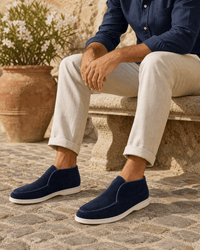 Loafers Signature Men's Suede Leather High-Top Slip-On Boots