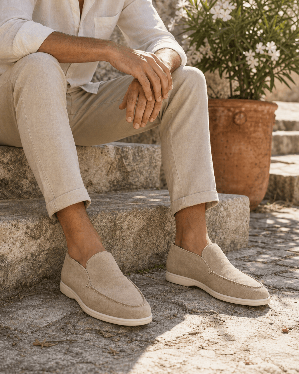 Loafers Signature Men's Suede Leather High-Top Slip-On Boots