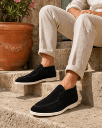 Loafers Signature Men's Suede Leather High-Top Slip-On Boots