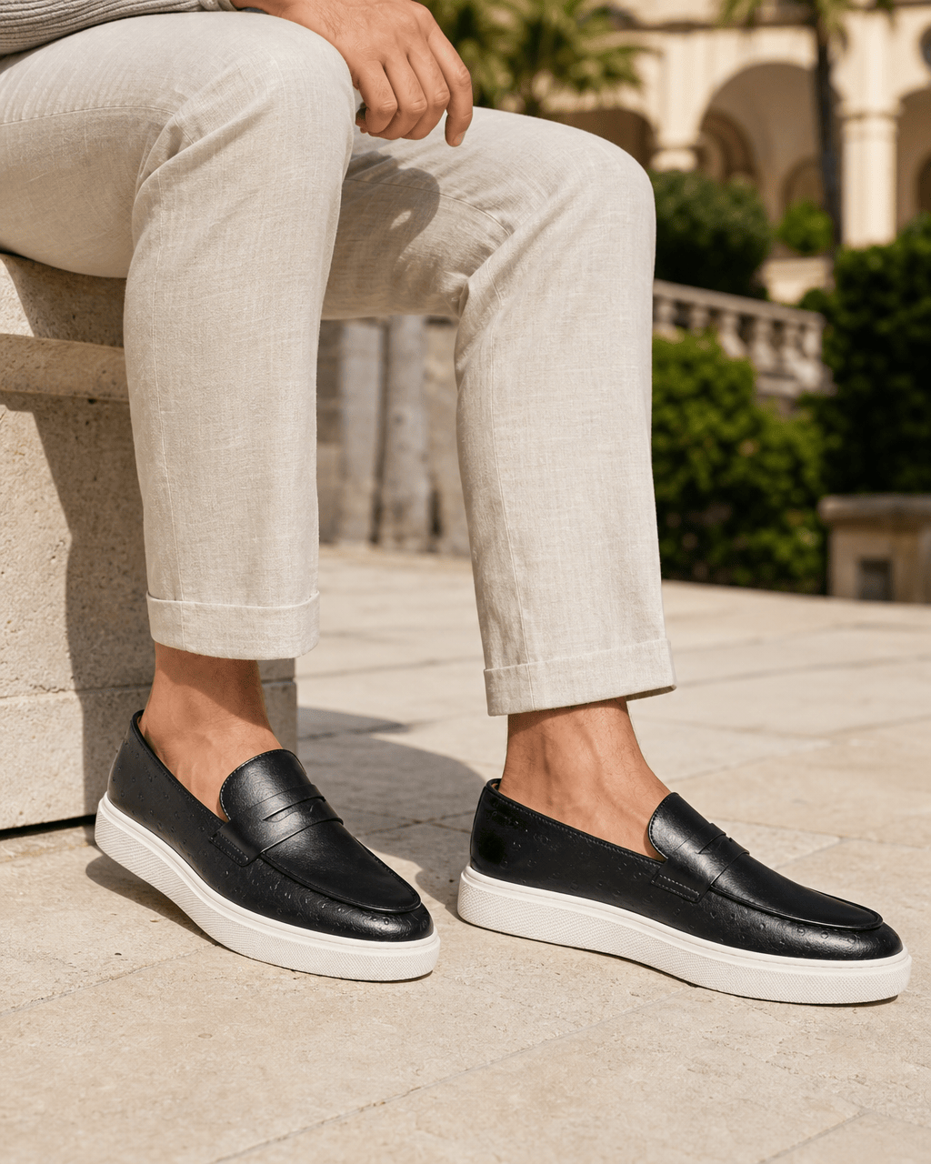 Loafers Signature Men's White-Sole Penny Loafers