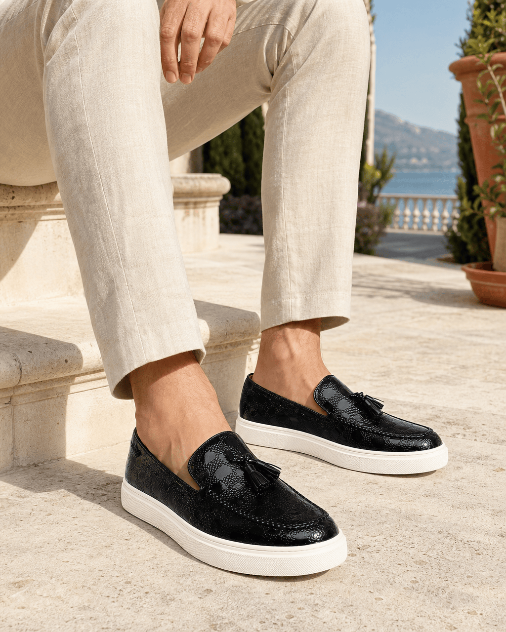 Loafers Signature Men's White-Sole Tassel Loafers