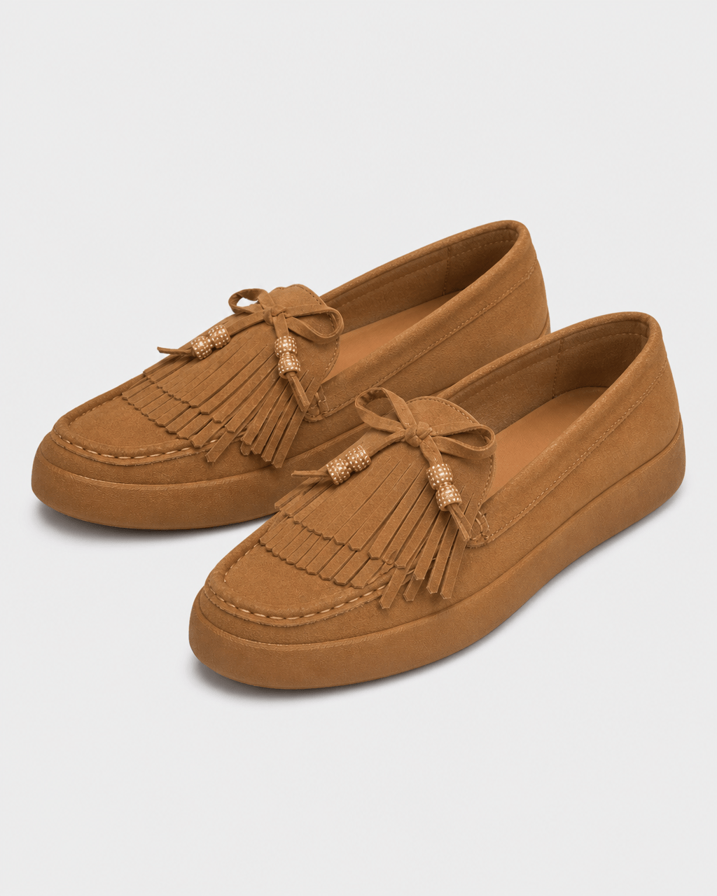 Loafers Signature Women's Cow Suede Fringe Flats