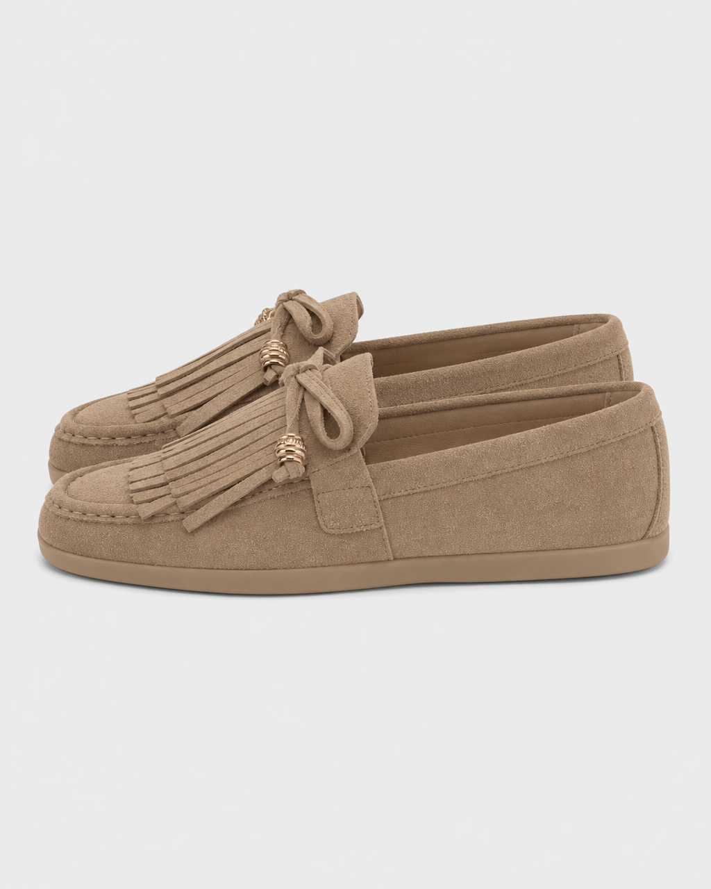 Loafers Signature Women's Cow Suede Fringe Flats