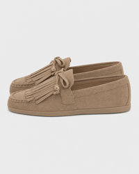 Loafers Signature Women's Cow Suede Fringe Flats