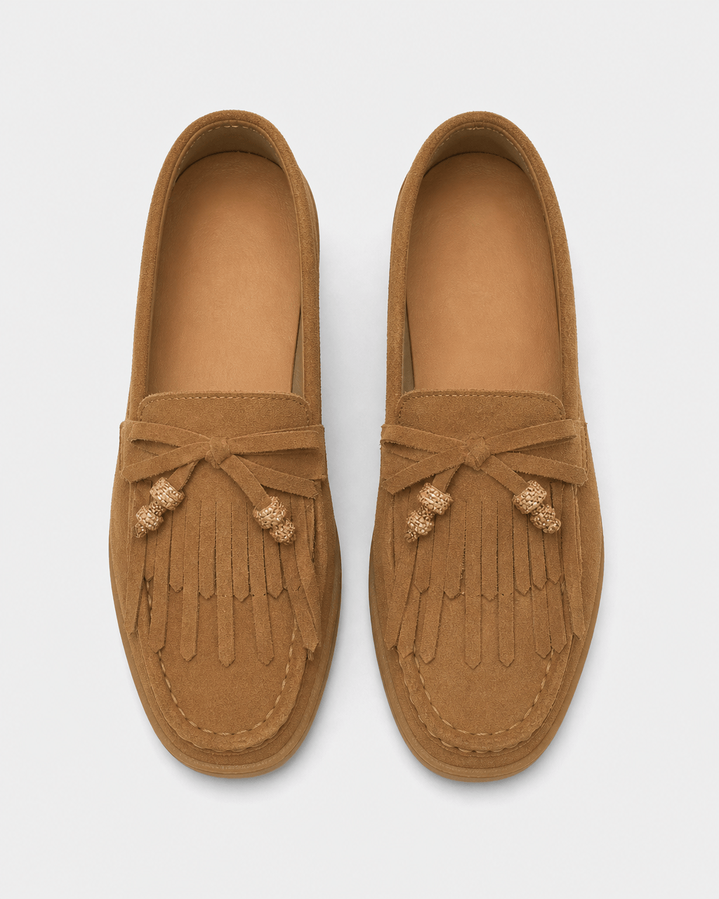 Loafers Signature Women's Cow Suede Fringe Flats