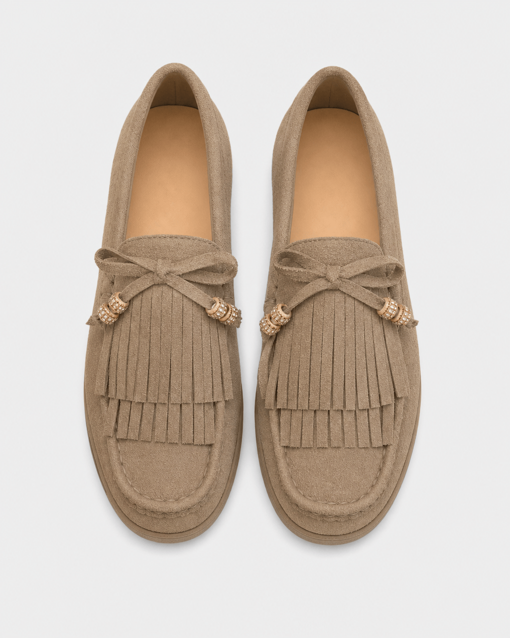 Loafers Signature Women's Cow Suede Fringe Flats