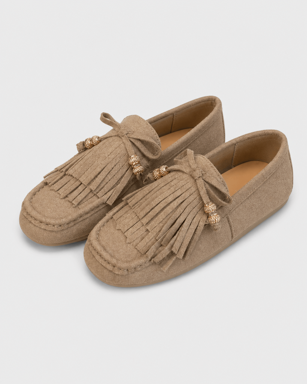 Loafers Signature Women's Cow Suede Fringe Flats