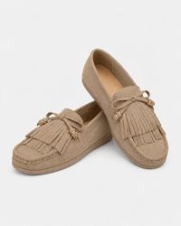 Loafers Signature Women's Cow Suede Fringe Flats