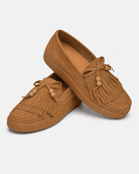Loafers Signature Women's Cow Suede Fringe Flats
