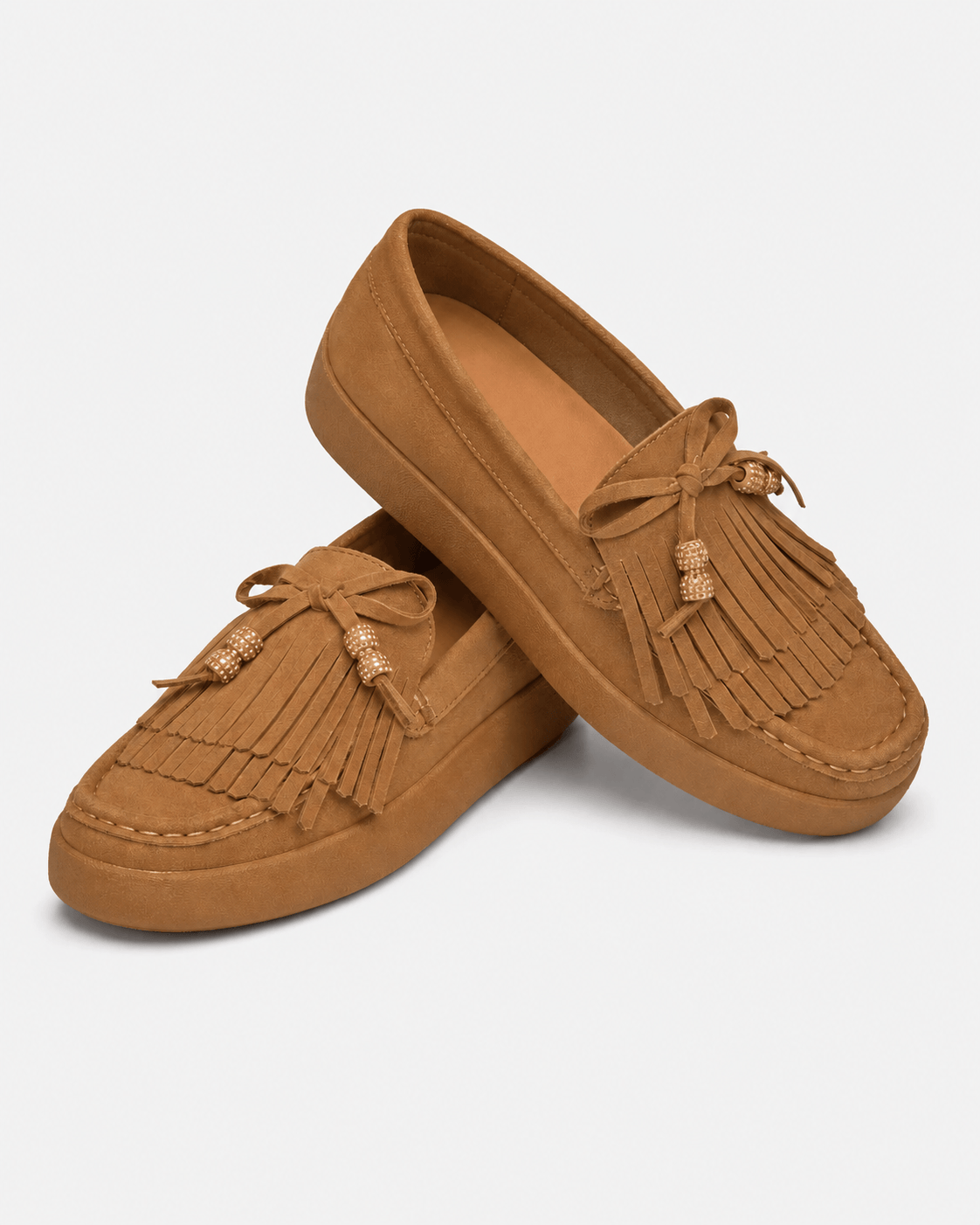 Loafers Signature Women's Cow Suede Fringe Flats