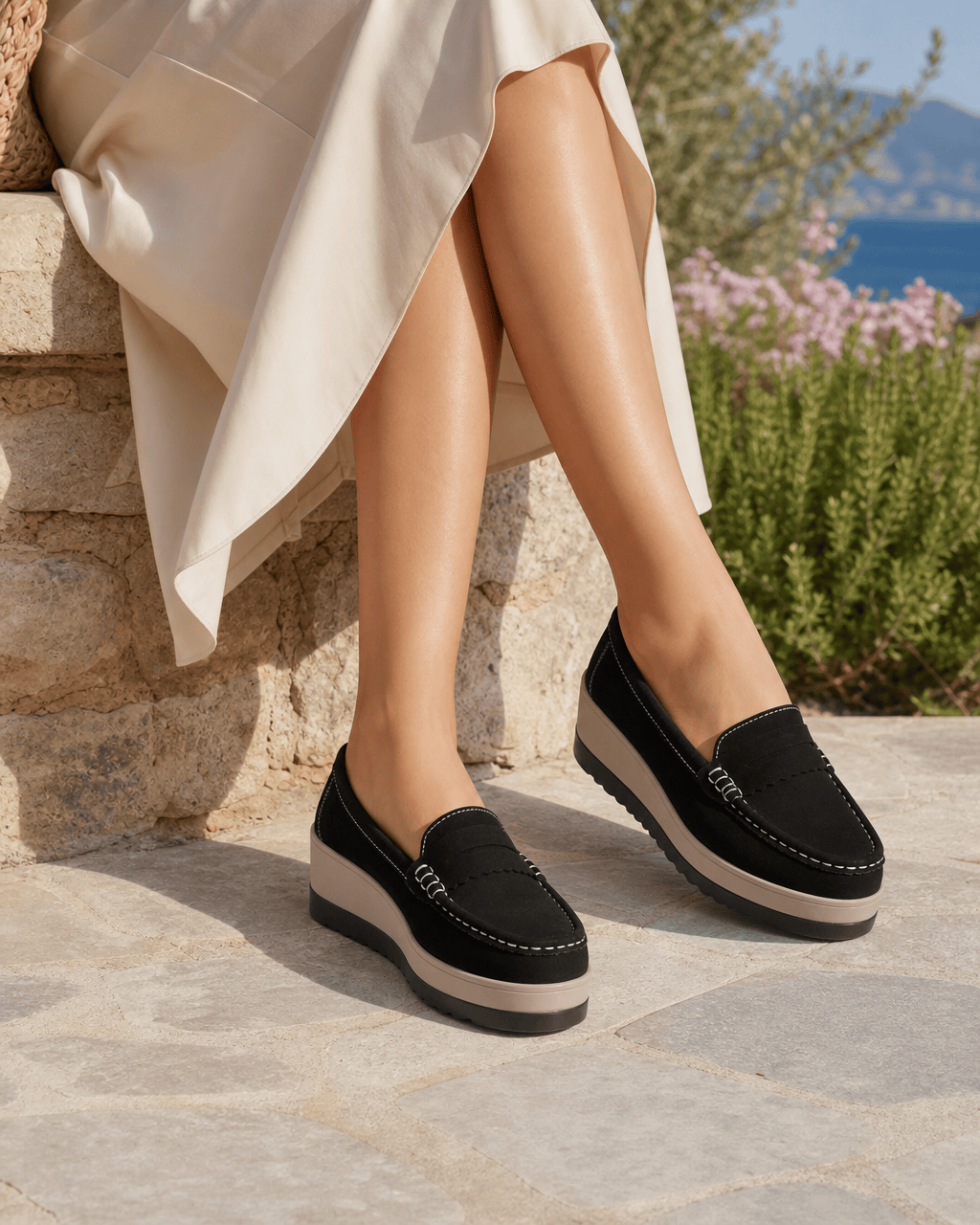Loafers Signature Women's Cow Suede Wedge Loafers