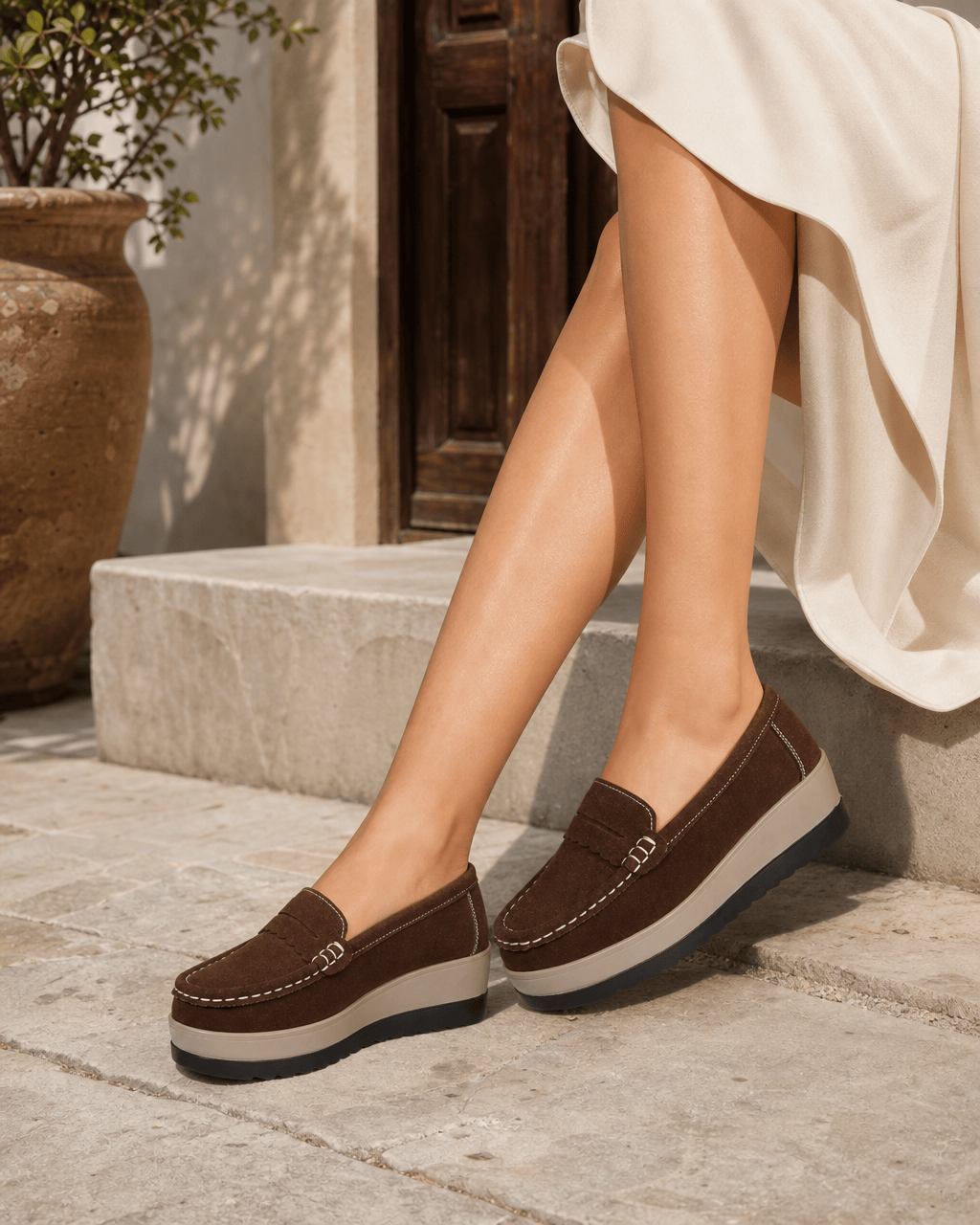 Loafers Signature Women's Cow Suede Wedge Loafers