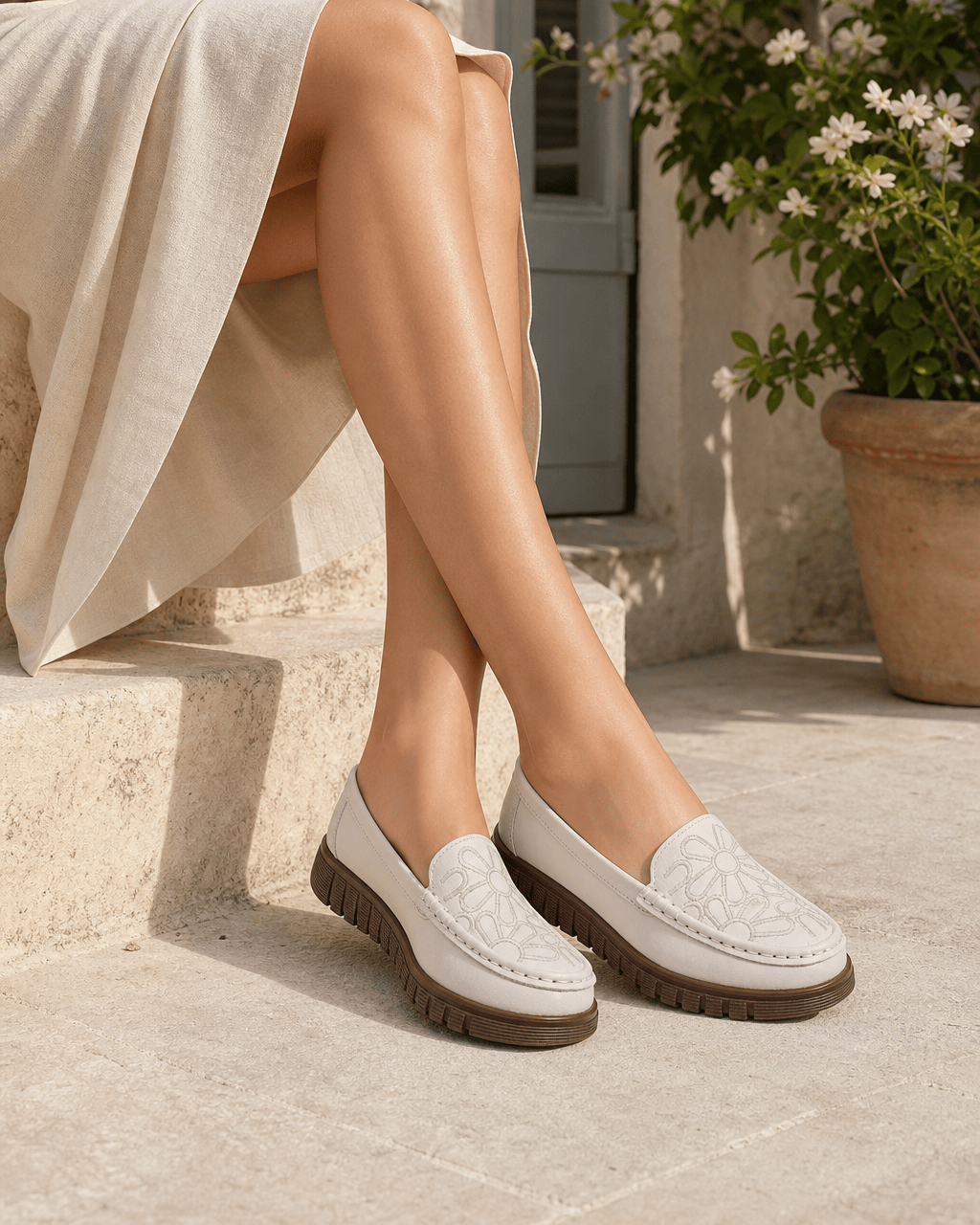 Loafers Signature Women's Embroidered Cow Leather Loafers