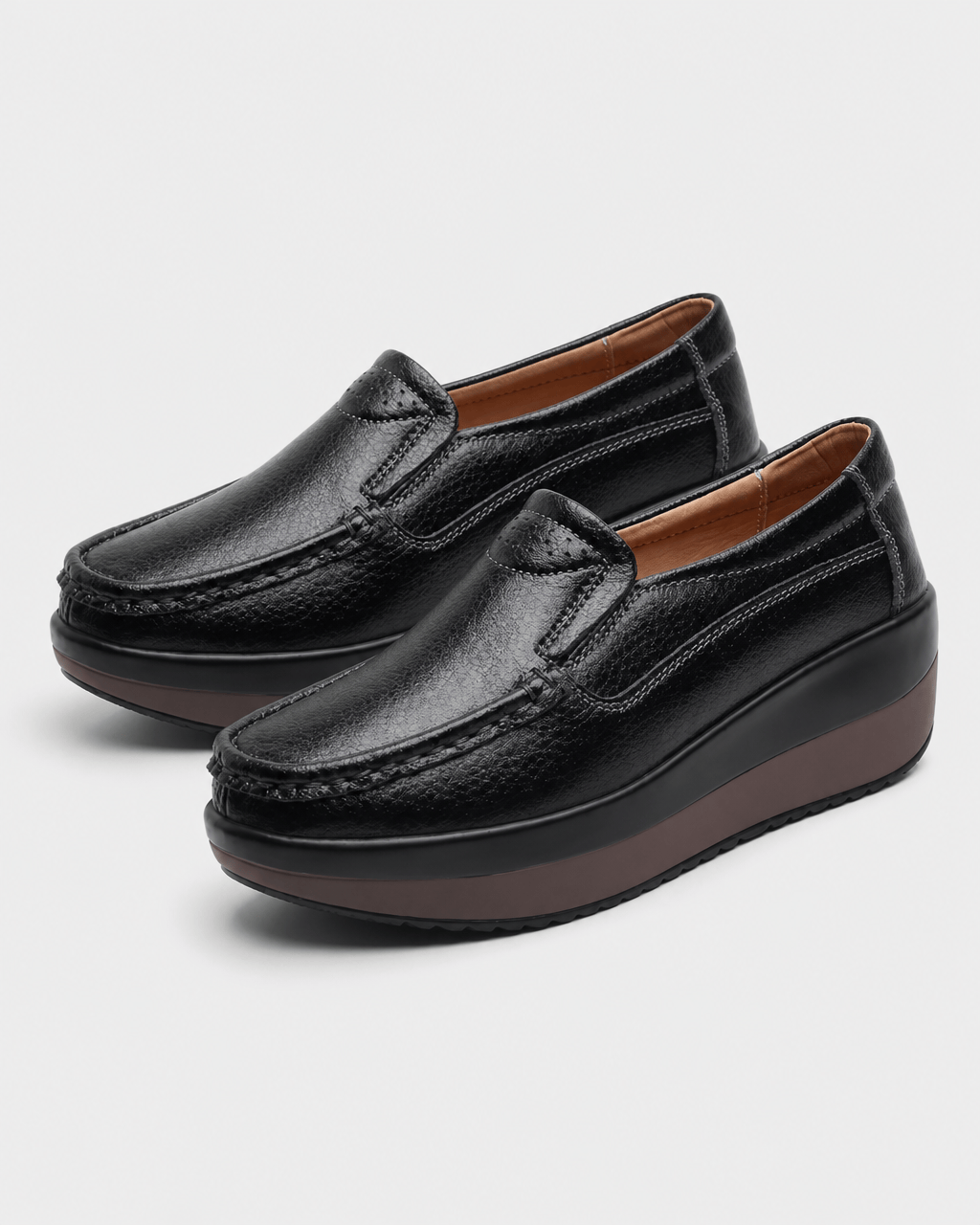Loafers Signature Women's Genuine Leather Wedge Slip-Ons