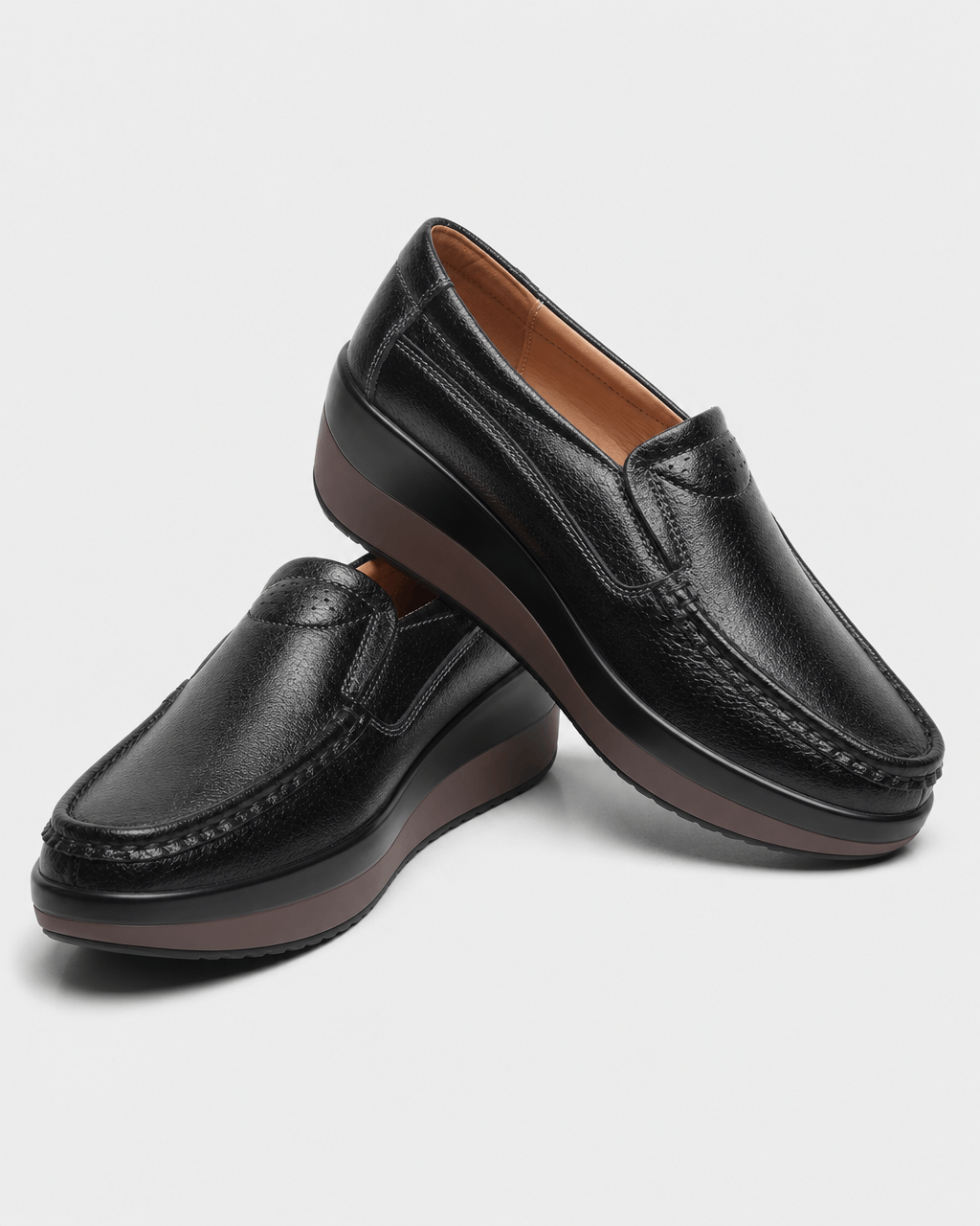 Loafers Signature Women's Genuine Leather Wedge Slip-Ons