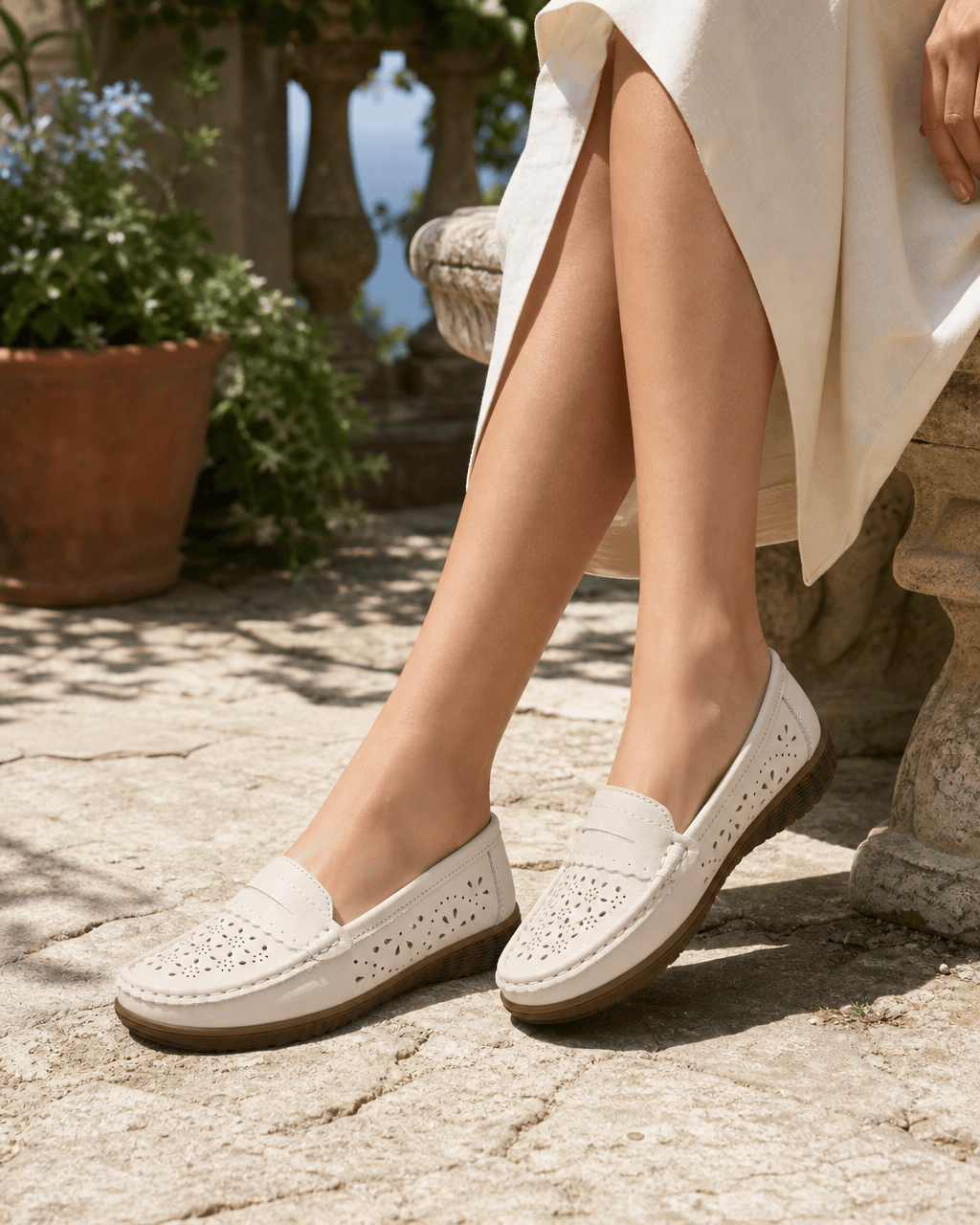 Loafers Signature Women's Perforated Cow Leather Loafers