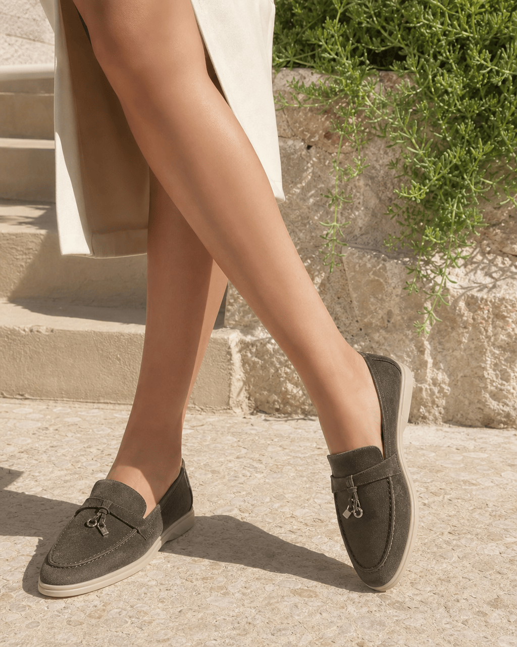 Loafers Signature Women's Split Leather Moccasin Flats