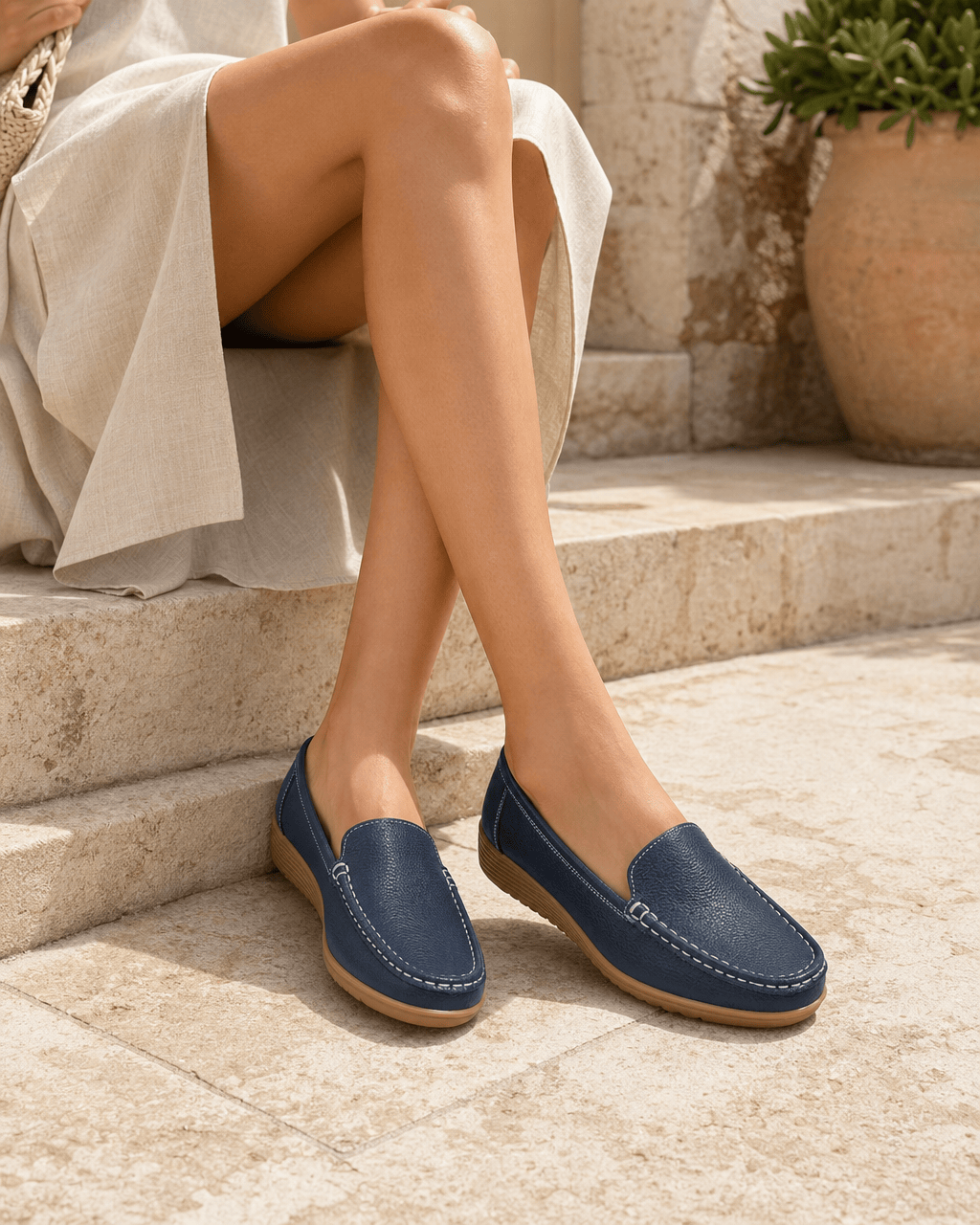 Loafers Signature Women's Split Leather Round-Toe Flats