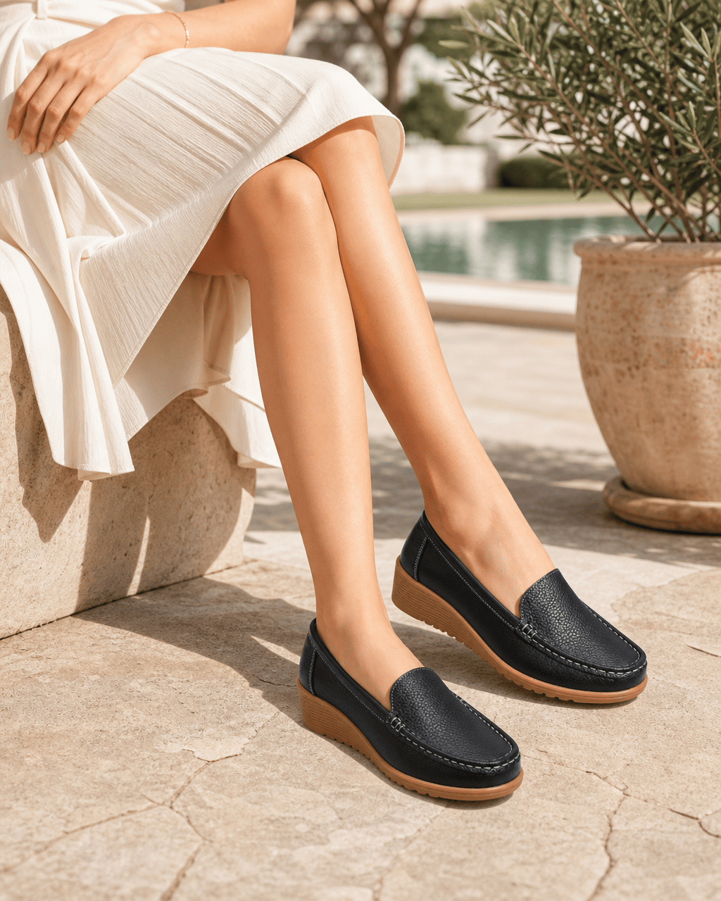 Loafers Signature Women's Split Leather Round-Toe Flats