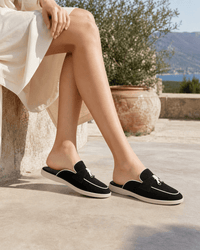 Loafers Signature Women's Suede Backless Tassel Mules