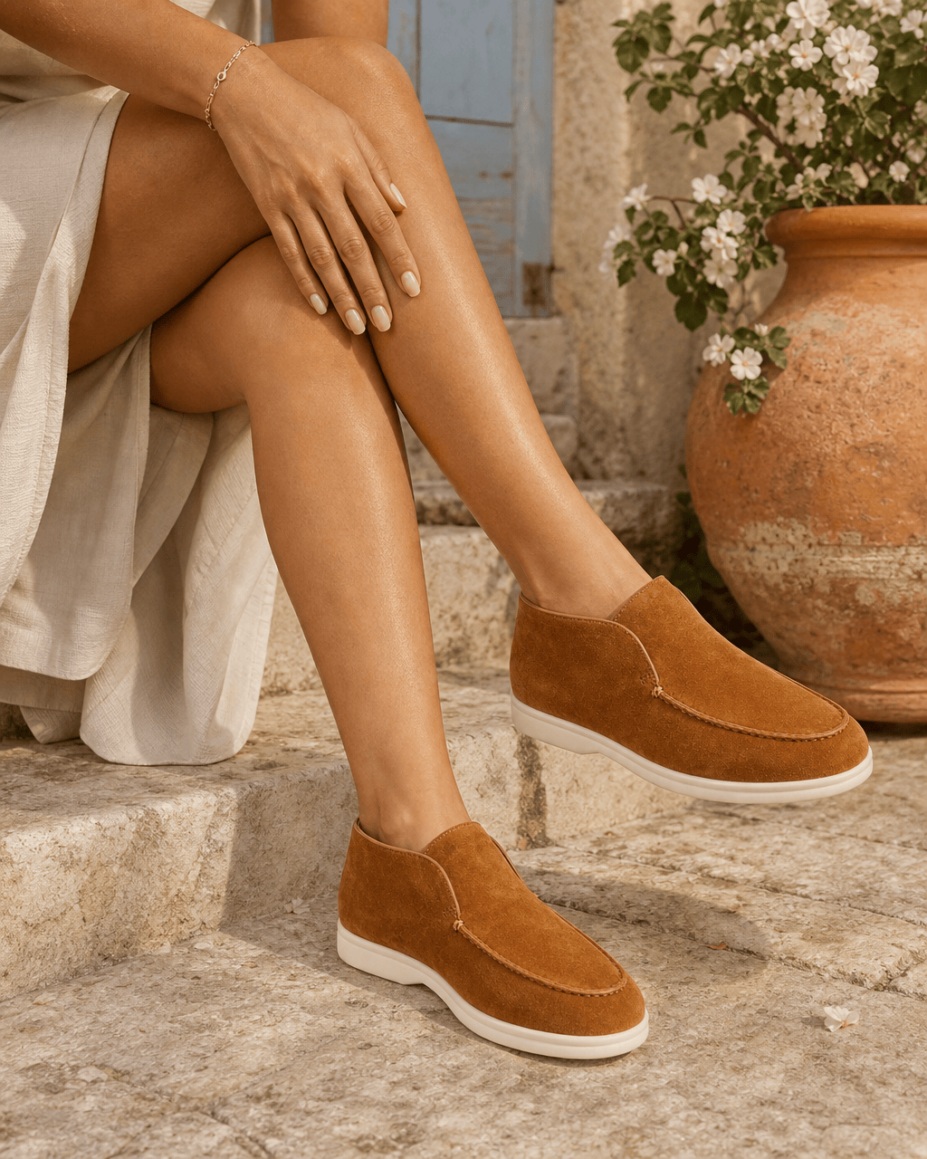 Loafers Signature Women's Suede Leather High-Top Slip-On Boots
