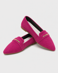 Loafers Signature Women's Velvet-Effect Pointed-Toe Flats