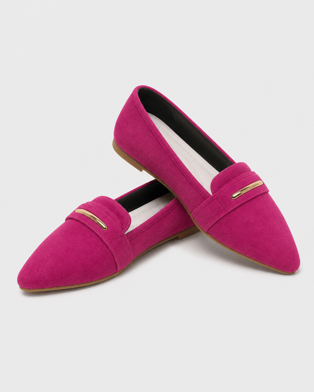 Loafers Signature Women's Velvet-Effect Pointed-Toe Flats