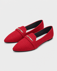 Loafers Signature Women's Velvet-Effect Pointed-Toe Flats